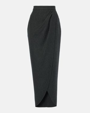 Max Mara Aprile Wool Wrap Skirt - Black