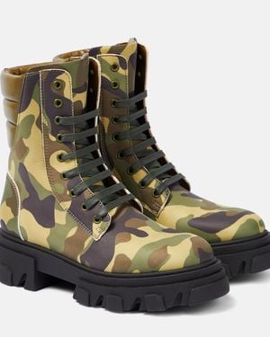 Gia Borghini Gia 35 Camouflage Combat Boots - Green
