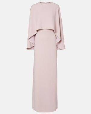 Costarellos Crystal-Embellished Caped Gown - Pink