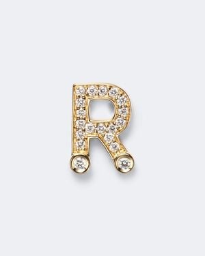 Sophie Bille Brahe Einzelner Ohrring Initial Petite R Aus 18Kt Gelbgold Mit Diamanten - Weiß