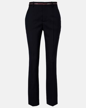 Gucci Gerade Hose Aus Wolle - Blau