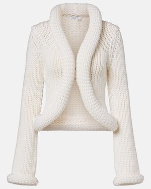 Alaïa Cardigan Aus Einem Wollgemisch - Weiß