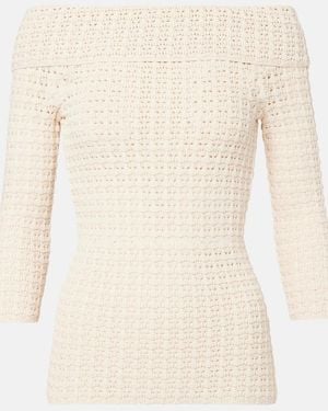 Isabel Marant Dermottega Crochet Off-Shoulder Top - Natural