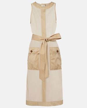 Saint Laurent Semi-Sheer Midi Dress - Natural