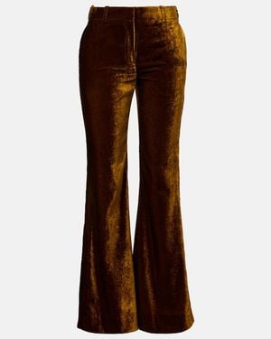 Nina Ricci Velvet Flared Trousers - Brown