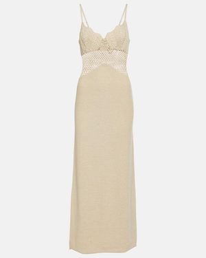 STAUD Knitted Cotton-Blend Maxi Dress - Natural