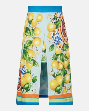 Dolce & Gabbana Layered Printed Cotton-Blend Midi Skirt - Green