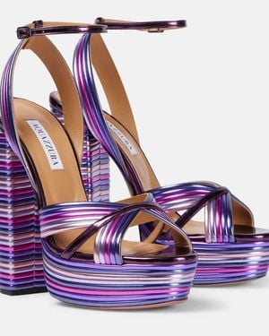 Aquazzura Sundance Plateau 140 Platform Sandals - Purple