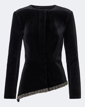 Roland Mouret Verzierte Jacke Aus Samt - Schwarz