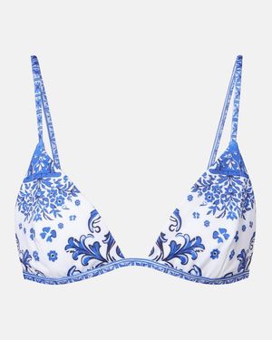 Bananhot Gala Printed Bikini Top - Blue
