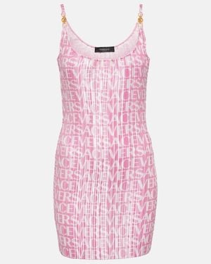 Versace Medusa '95 Logo Plisse Minidress - Pink