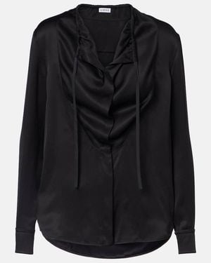 Loewe Silk Satin Blouse - Black