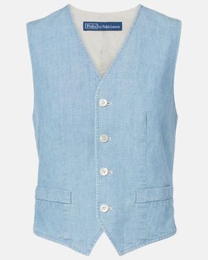 Polo Ralph Lauren Pauline Cotton-Chambray Vest - Blue