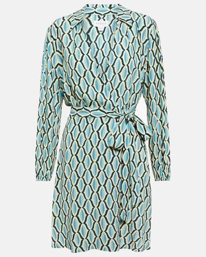 Velvet Gabriella Printed Wrap Minidress - Blue