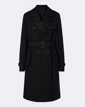 Fendi Abrigo Cruzado De Lana - Negro