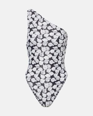 SAME Printed One-Shoulder Swimsuit - White