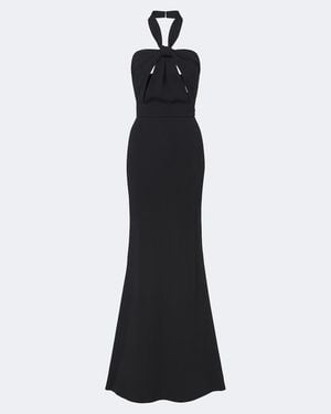 Elie Saab Crepe Halterneck Gown - Black