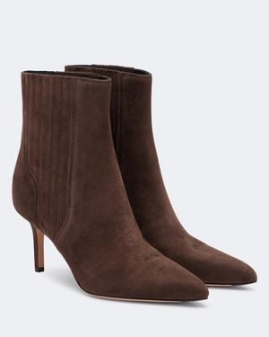 Veronica Beard Lisa Suede Ankle Boots - Brown