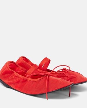 Proenza Schouler Glove Mesh Mary Jane Flats - Red