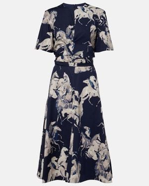 Altuzarra Kirsty Printed Cotton-Blend Wrap Dress - Blue