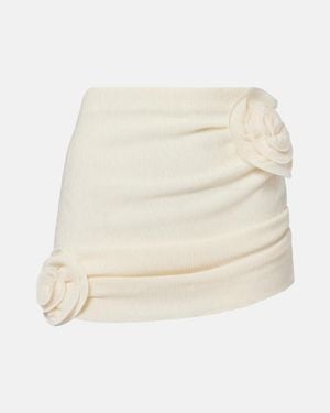 Magda Butrym Floral-Applique Crepe Miniskirt - White