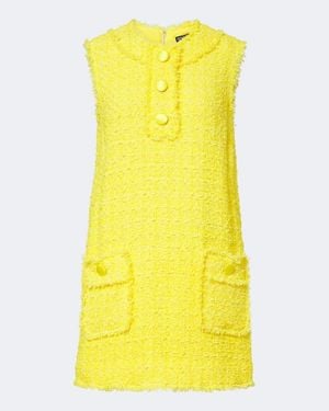 Dolce & Gabbana Cotton-Blend Tweed Minidress - Yellow