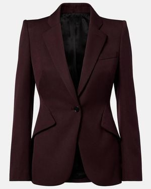 McQueen Wool Grain De Poudre Blazer - Purple