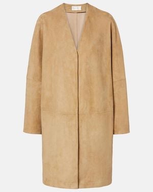 The Row Alarico Suede Coat - Natural