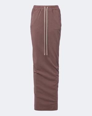 Rick Owens Drkshdw Pull On Pillar Cotton Maxi Skirt - Brown