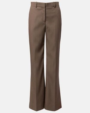 Acne Studios Pantalones Anchos Pekko En Mezcla De Lana - Marrón