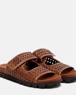 Miu Miu Sandalen Aus Leder - Braun