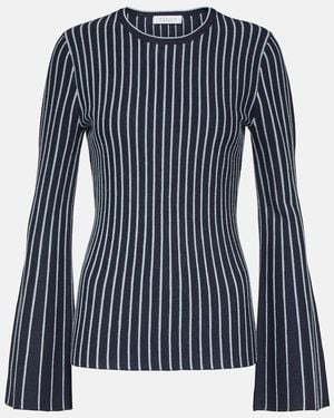 Gabriela Hearst Lorcan Striped Wool And Silk Top - Blue