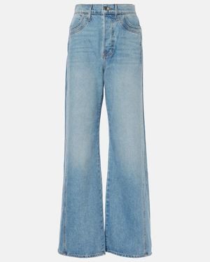 Veronica Beard Taylor High-Rise Wide-Leg Jeans - Blue
