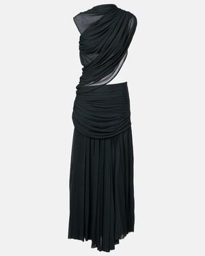 Proenza Schouler Irma Cutout Draped Jersey Midi Dress - Black