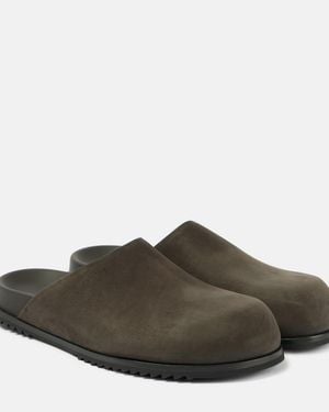 Rick Owens Granola Leather Slides - Brown