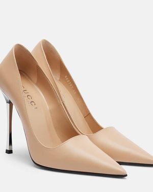 Gucci Bombshell Leather Pumps - Natural