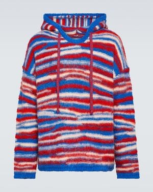 ERL Gradient Knitted Oversized Hoodie - Red