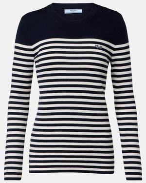 Prada Pullover Aus Schurwolle - Blau