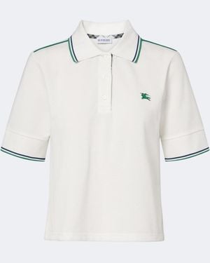 Burberry Polohemd Ekd Aus Baumwoll-Pique - Weiß