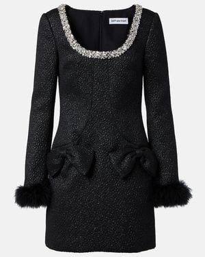 Self-Portrait Sequined Metallic Minidress - Black