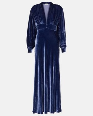 RIXO London Emery Velvet Maxi Dress - Blue