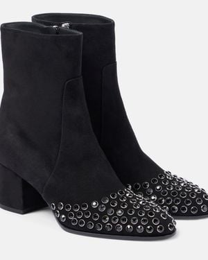 Alaïa Suede Ankle Boots With Studs - Black
