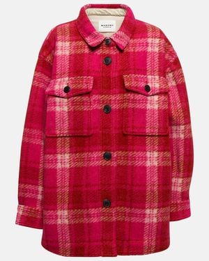 Isabel Marant Harveli Plaid Wool-Blend Jacket - Red