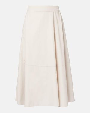 Max Mara Desy Cotton Poplin Midi Skirt - White