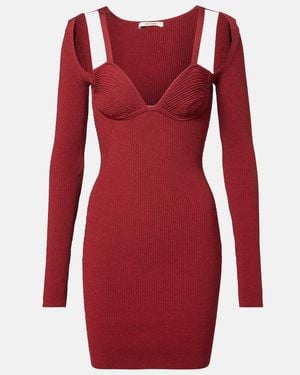 Nensi Dojaka Cutout Knitted Minidress - Red