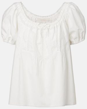Faithfull the Brand Galle Lace-Trimmed Cotton Top - White