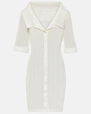 Jacquemus La Mini Robe Manta Jersey Shirt Dress - White