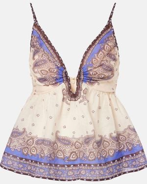 Zimmermann Maxine Printed Top - Natural