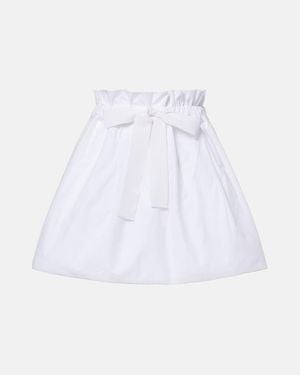 Patou Gathered Cotton Miniskirt - White