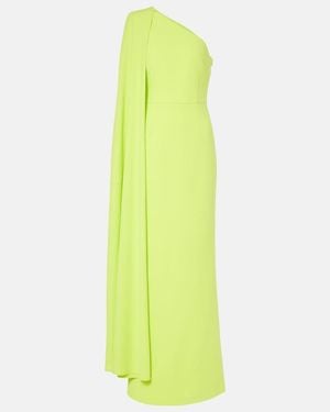 Rebecca Vallance Aria One-Shoulder Crepe Gown - Yellow